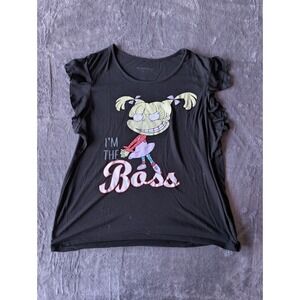Nickelodeon Rugrats Girls Nightgown Medium 8/10 Angelica Black "I'm The Boss"